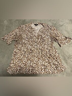 Cocomo Petite Cream Dress with Brown and Tan Spot Print